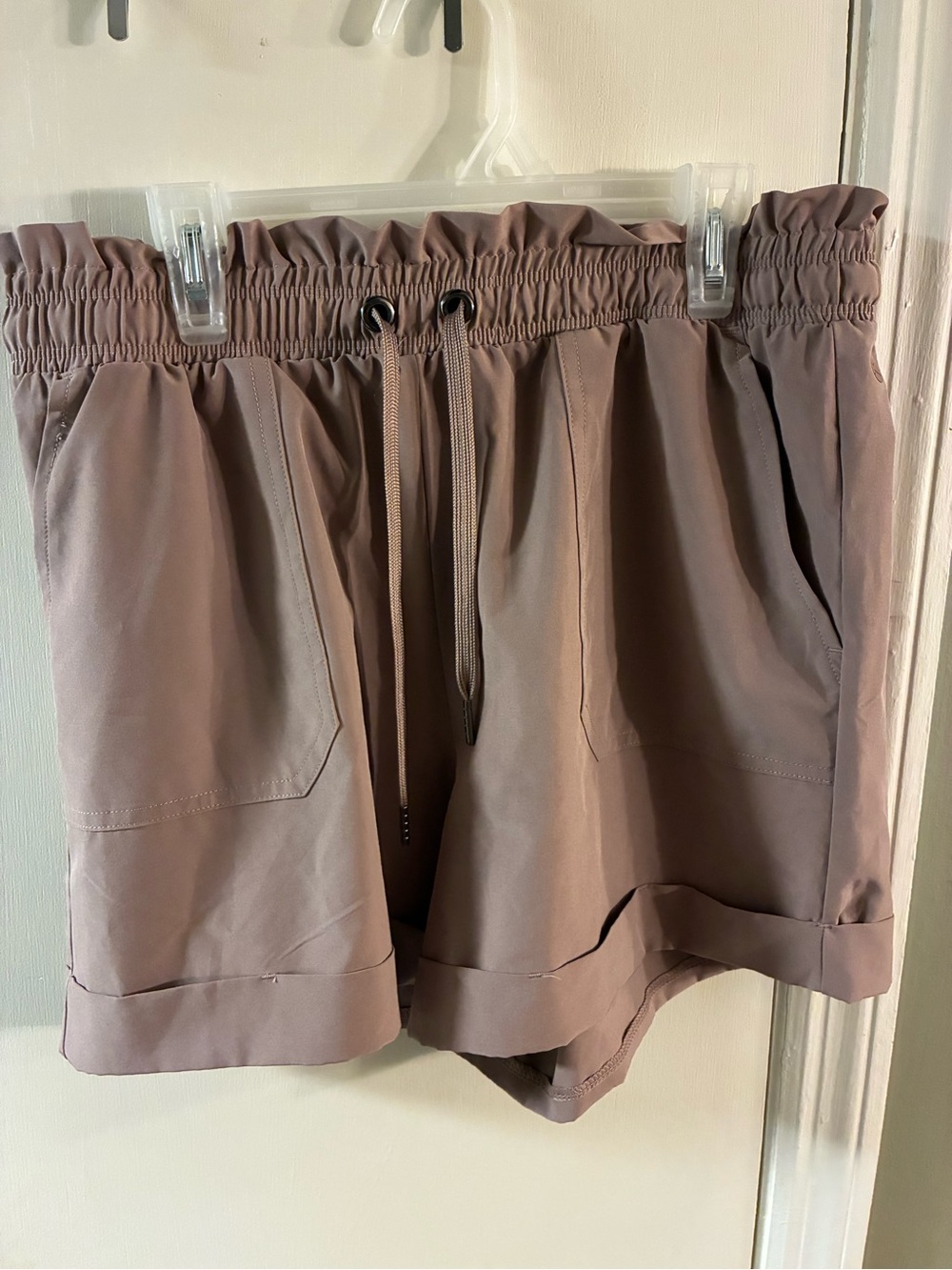 Danskin Women's Stretch Brown Shorts, Drawstring, Size Small (4-6)